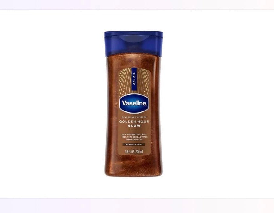 Vaseline Glazed & Glisten Golden Hour Glow Gel Oil with 100% Pure Cocoa Butter
