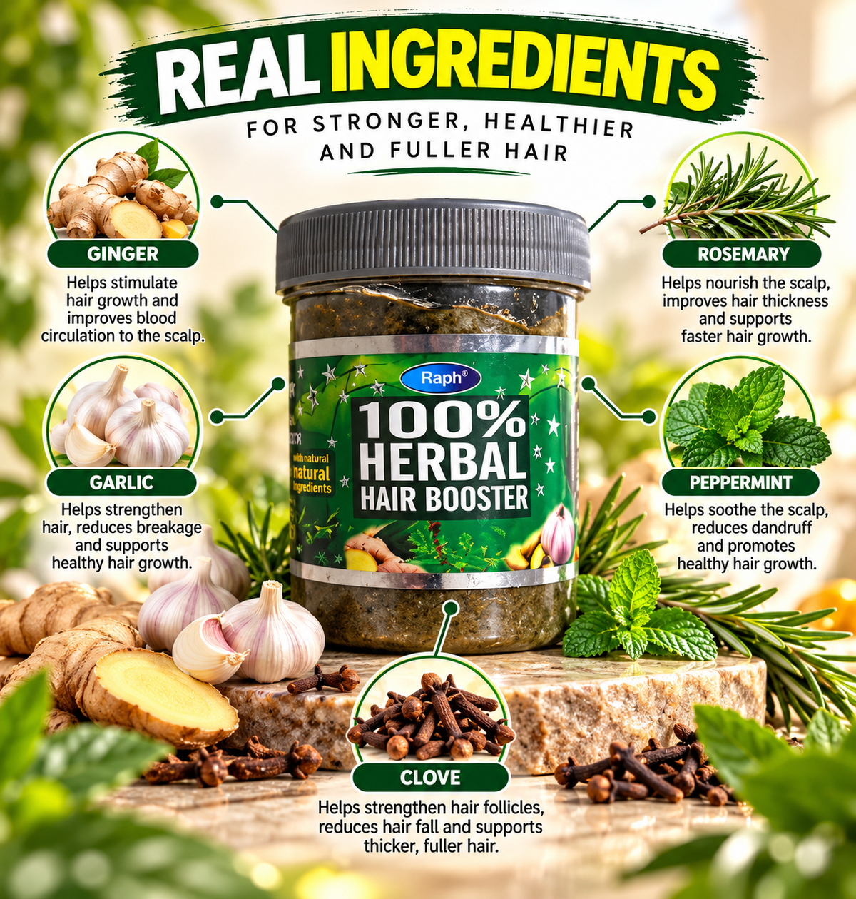 RAPH 100% Herbal Hair Booster