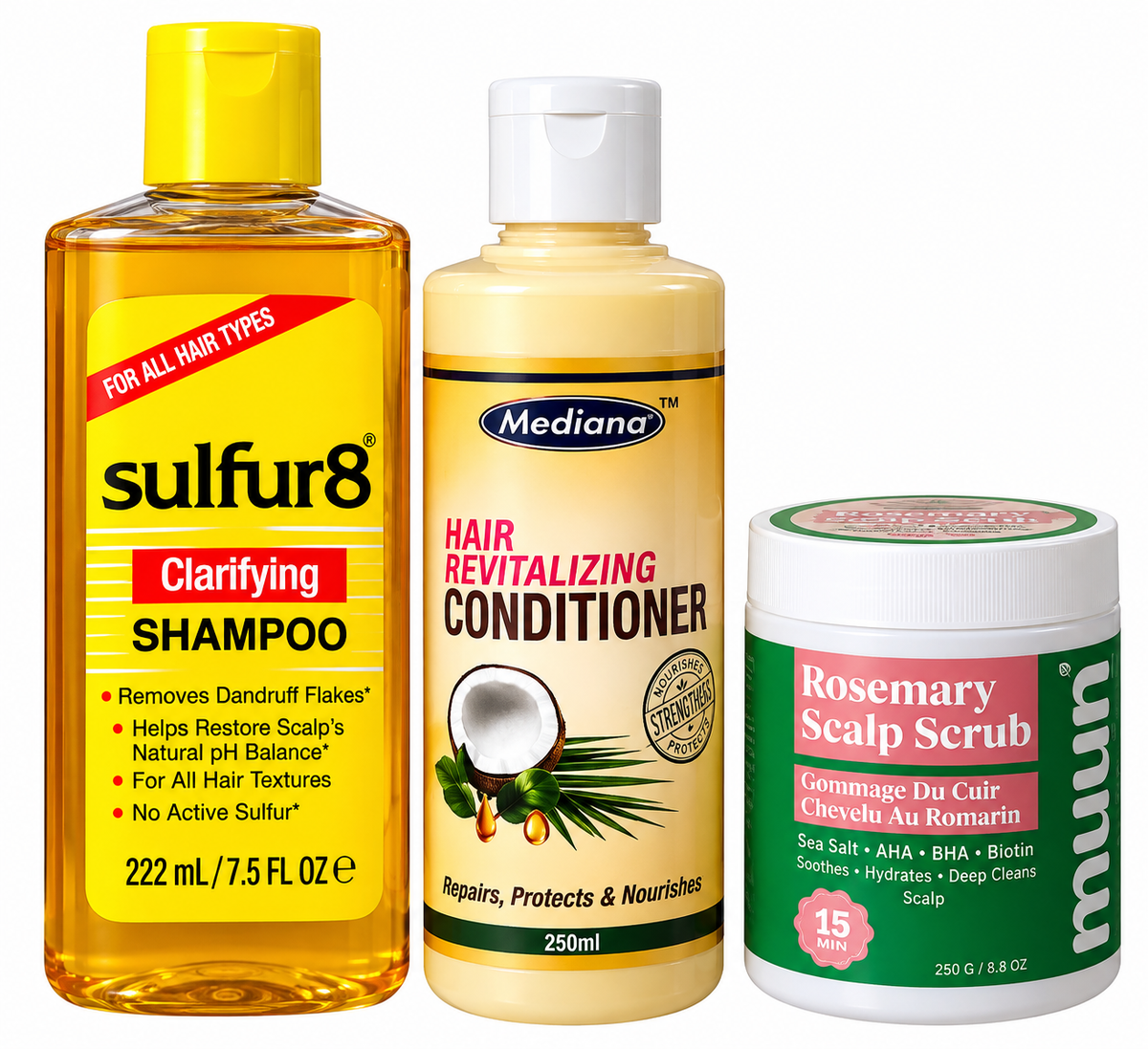 Oily Scalp Control Combo: Best for oily scalp, excess sebum, and product buildup.