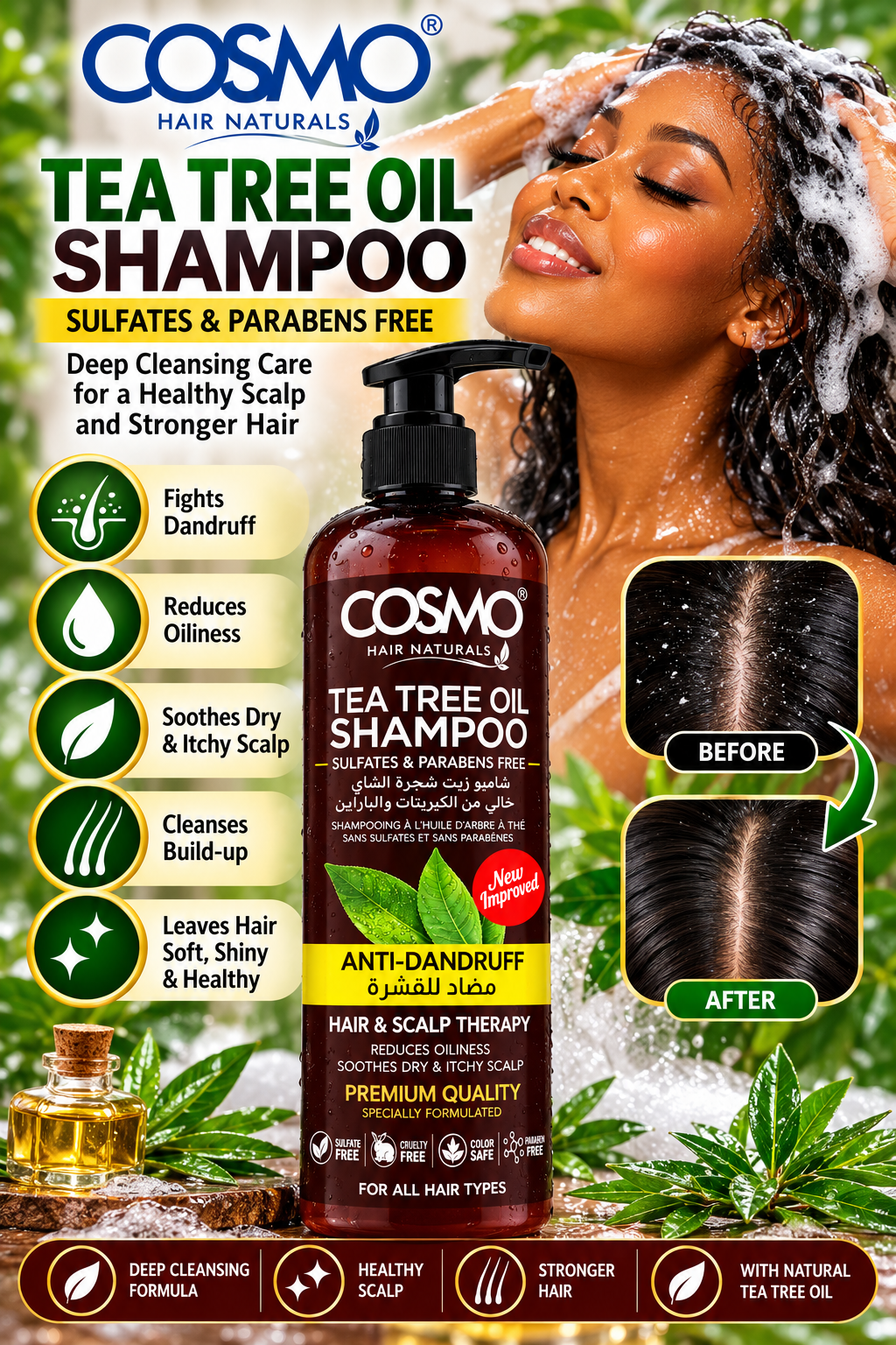 Cosmo Hair Naturals Tea Tree Oil Shampoo