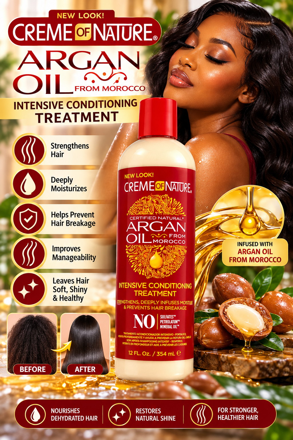 CREME OF NATURE ARGAN OIL INTENSIVE CONDITIONING TREATMENT 12OZ