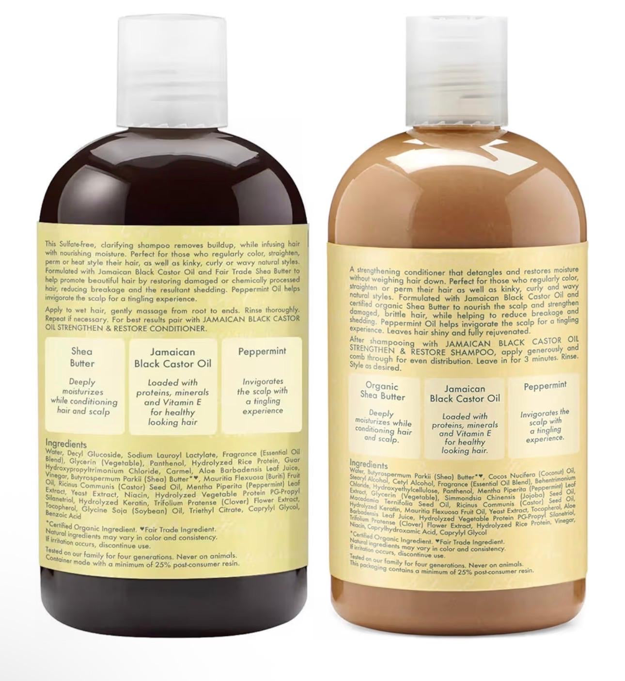 SheaMoisture Jamaican Black Castor Oil Strengthen & Restore Shampoo & Conditioner Set