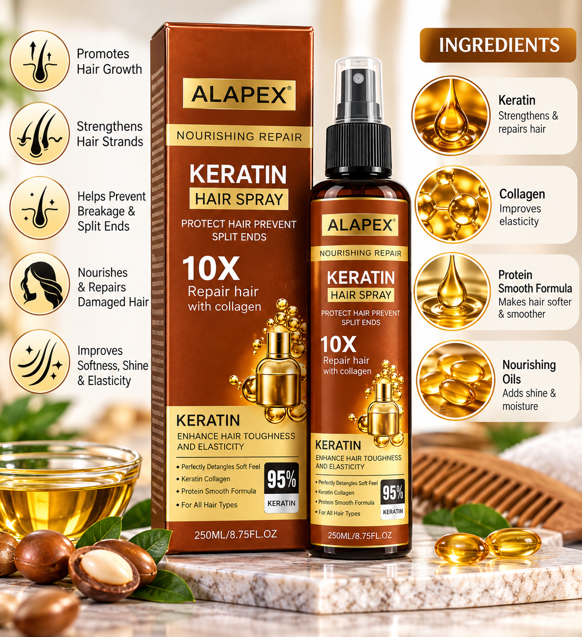 Alapex Nourishing Repair Keratin Hair Spray