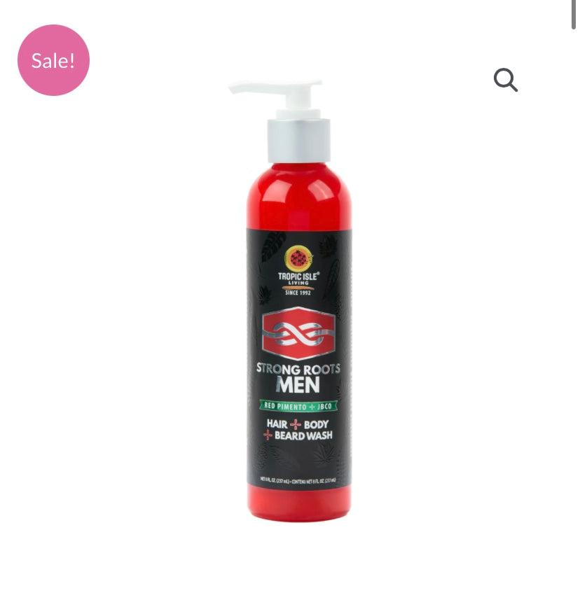 TROPIC ISLE LIVING STRONG ROOTS MEN BEARD + HAIR + BODY WASH 8OZ