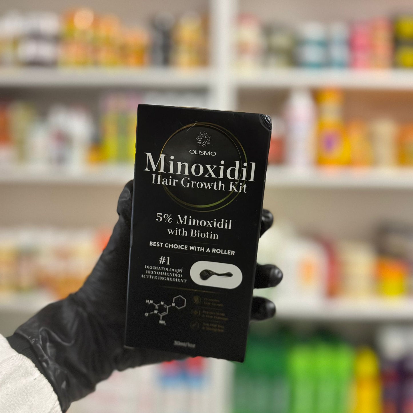 Olismo Minoxidil Hair Growth Kit – 5% Minoxidil with Biotin & Derma Roller