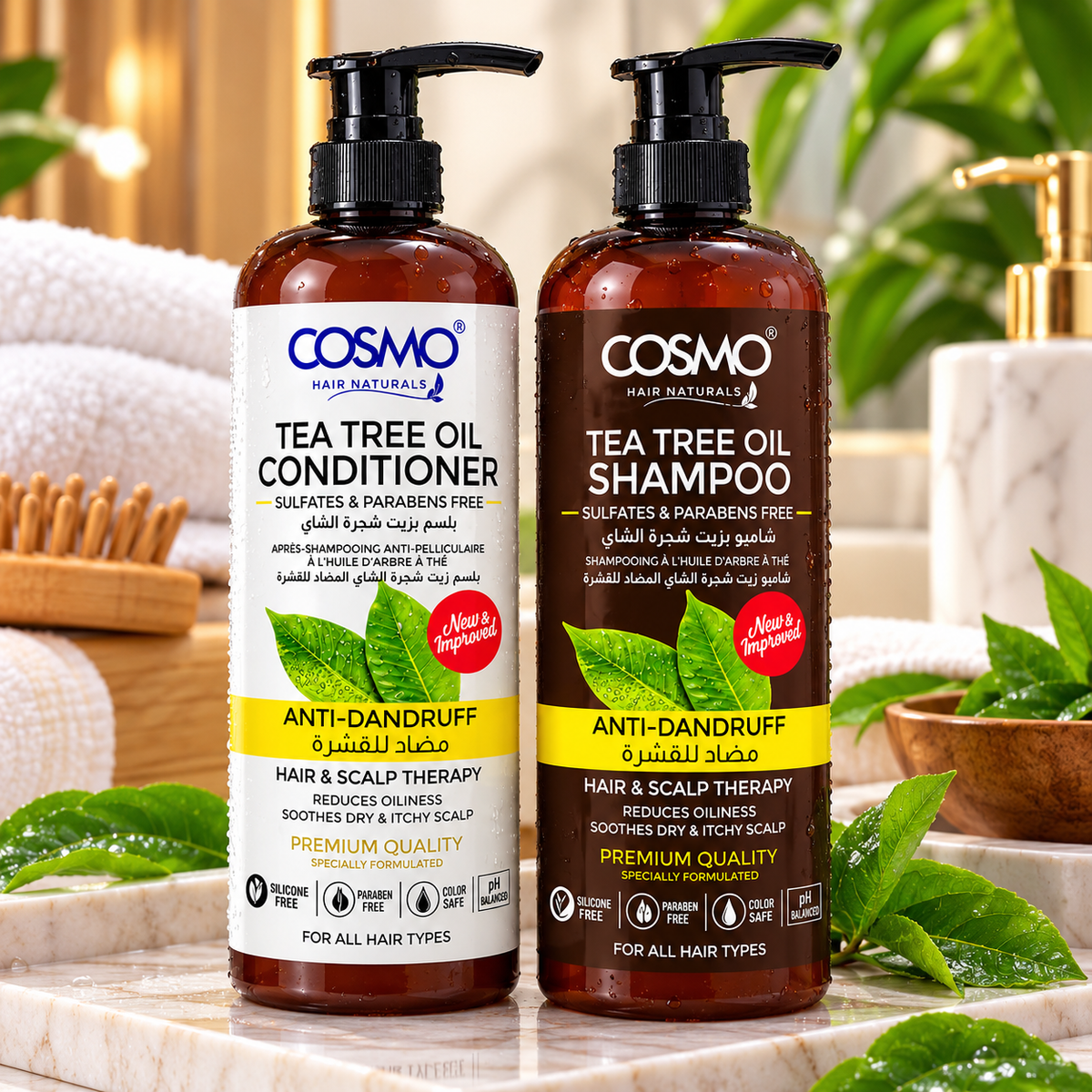 Cosmo Tea Tree Anti-Dandruff Shampoo & Conditioner Sets 🌿