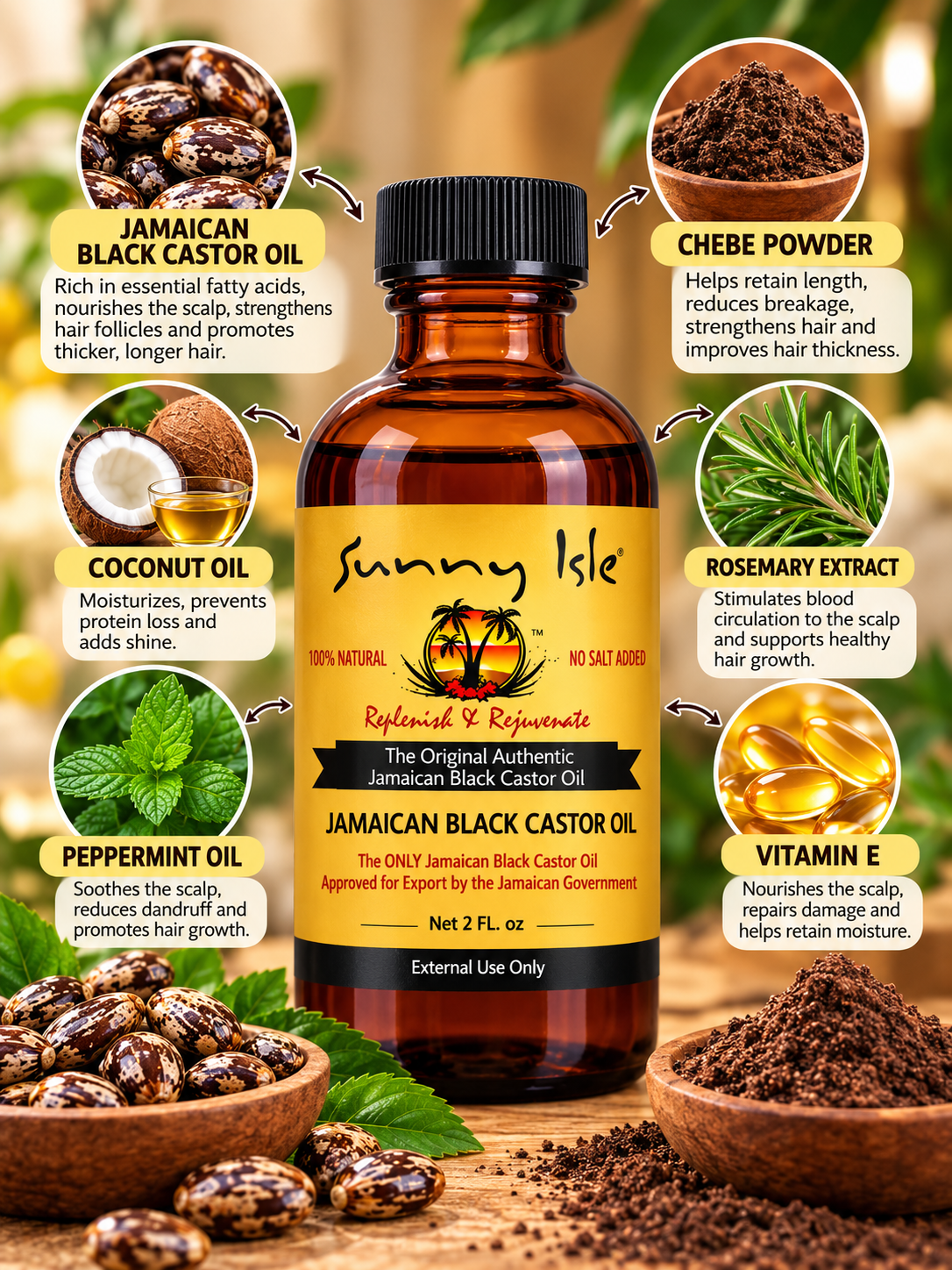 SUNNY ISLE THE ORIGINAL JAMAICAN BLACK CASTOR OIL