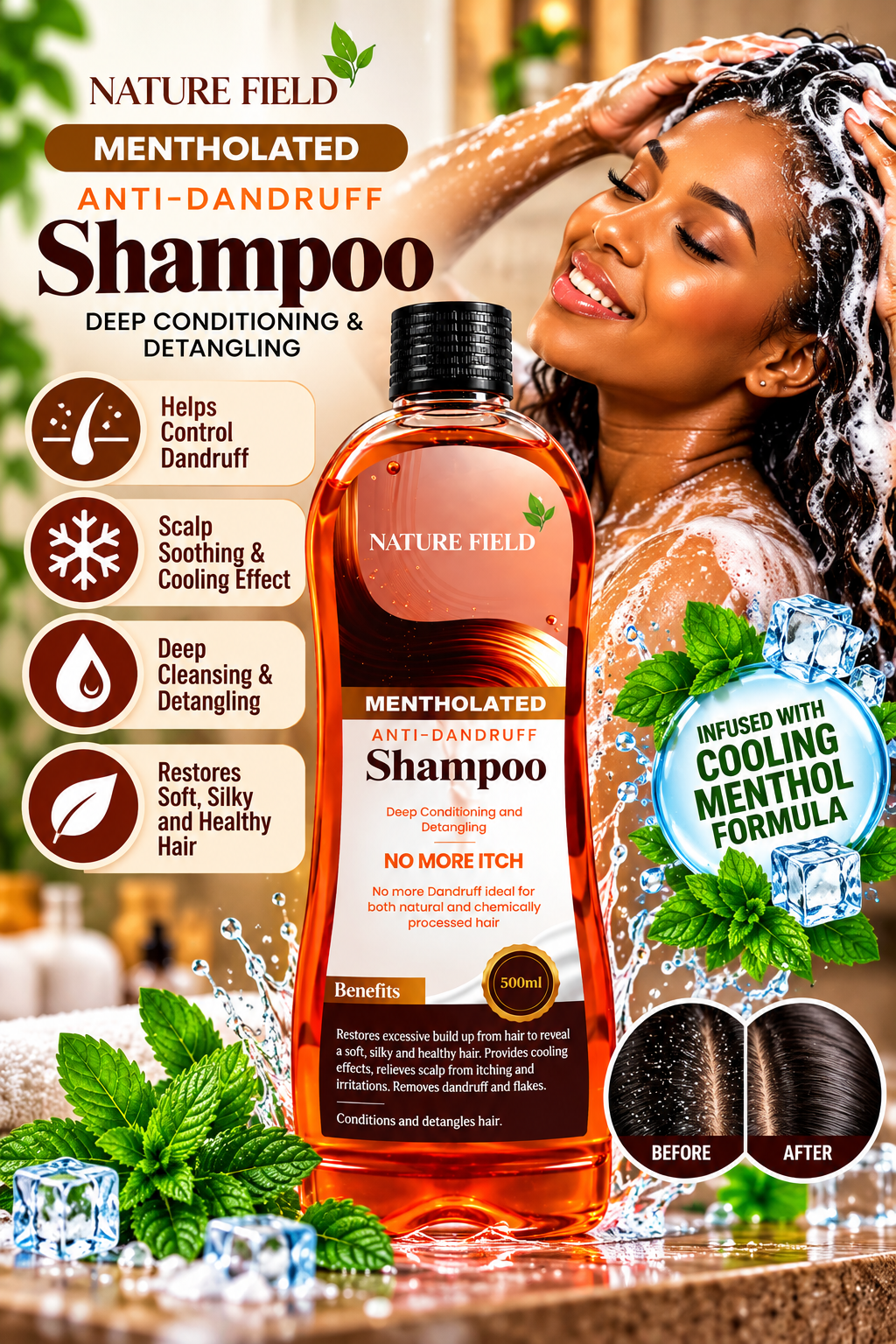 Nature Field Mentholated Anti-Dandruff Shampoo