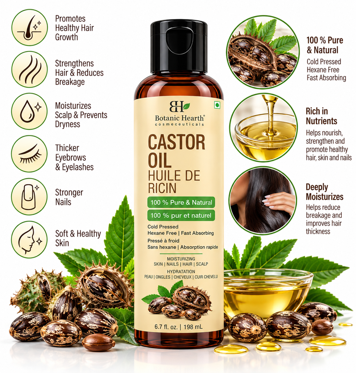 Botanic Hearth Castor Oil – Huile de Ricin
