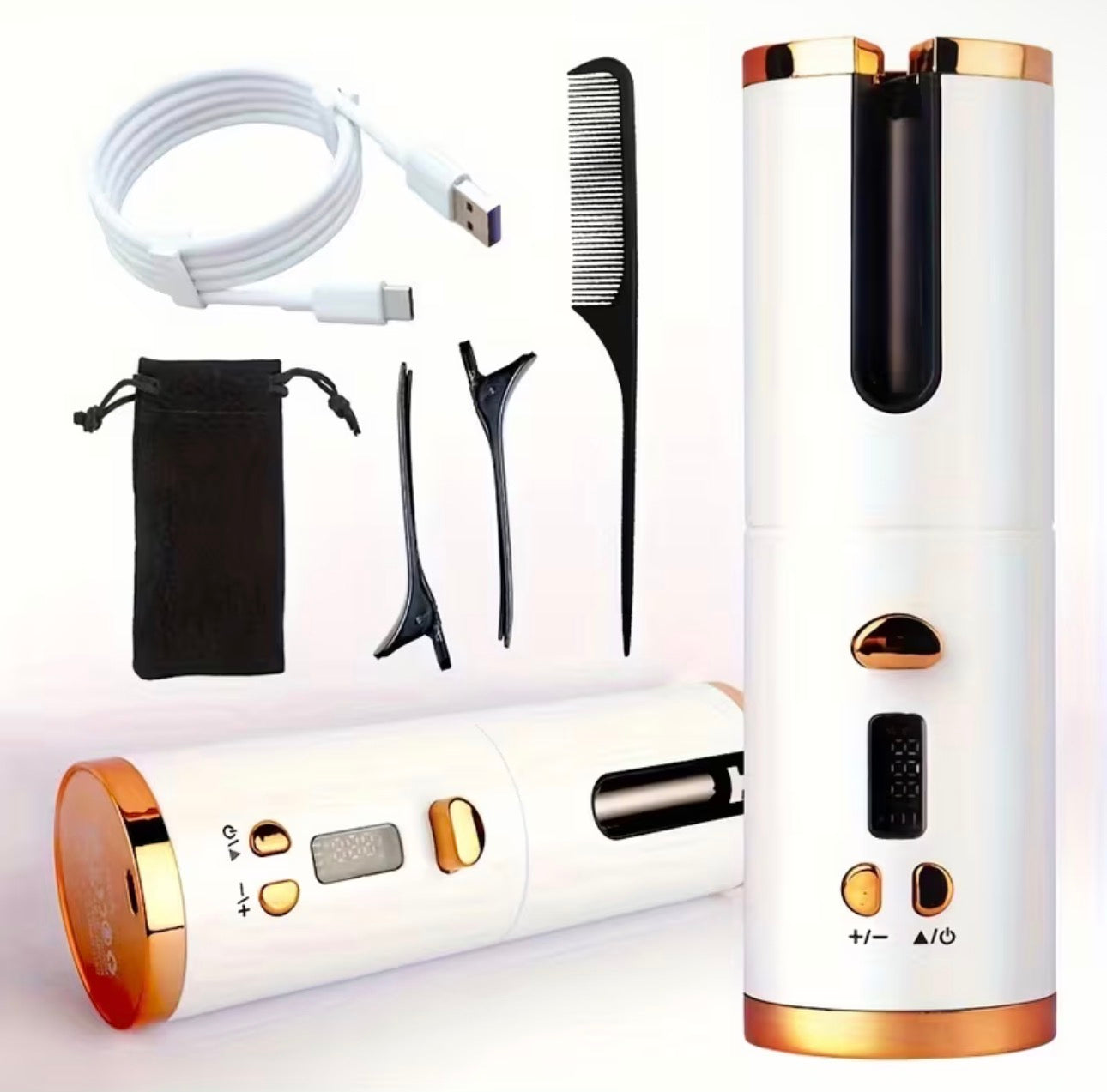 USB-C WIRELESS AUTOMATIC PORTABLE CURLING IRON
