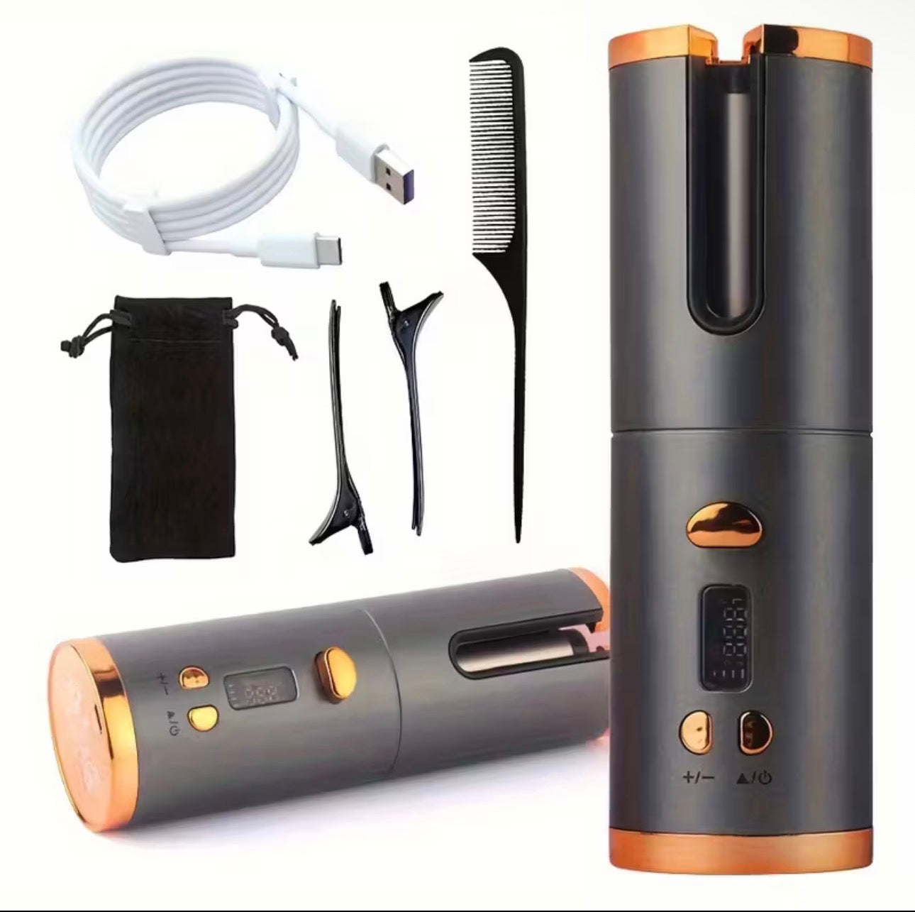 USB-C WIRELESS AUTOMATIC PORTABLE CURLING IRON