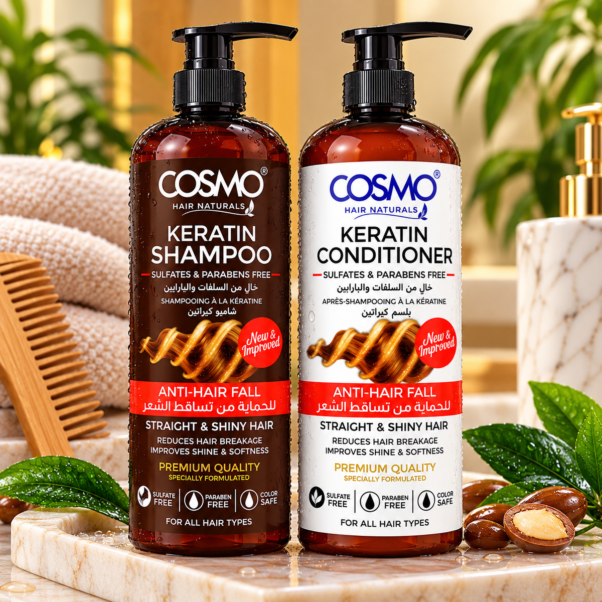 This is a Cosmo Hair Naturals Keratin Shampoo & Conditioner Sets.