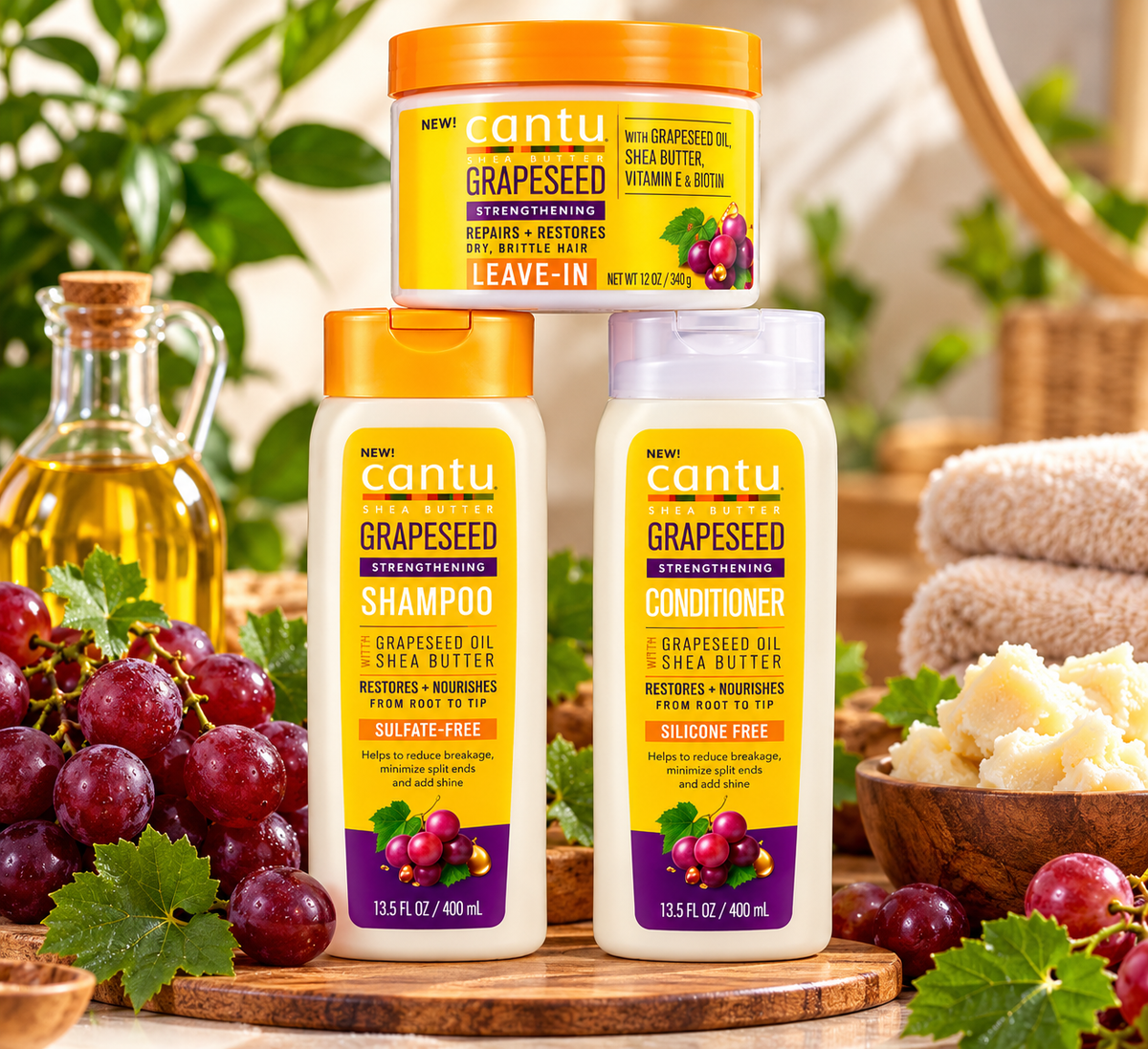 Cantu Grapeseed Strengthening Hair Care Bundle