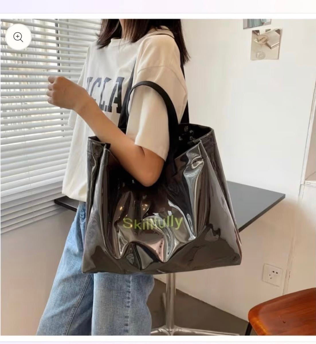 Ladies Minimalist Casual Tote – Black Shoulder Handbag