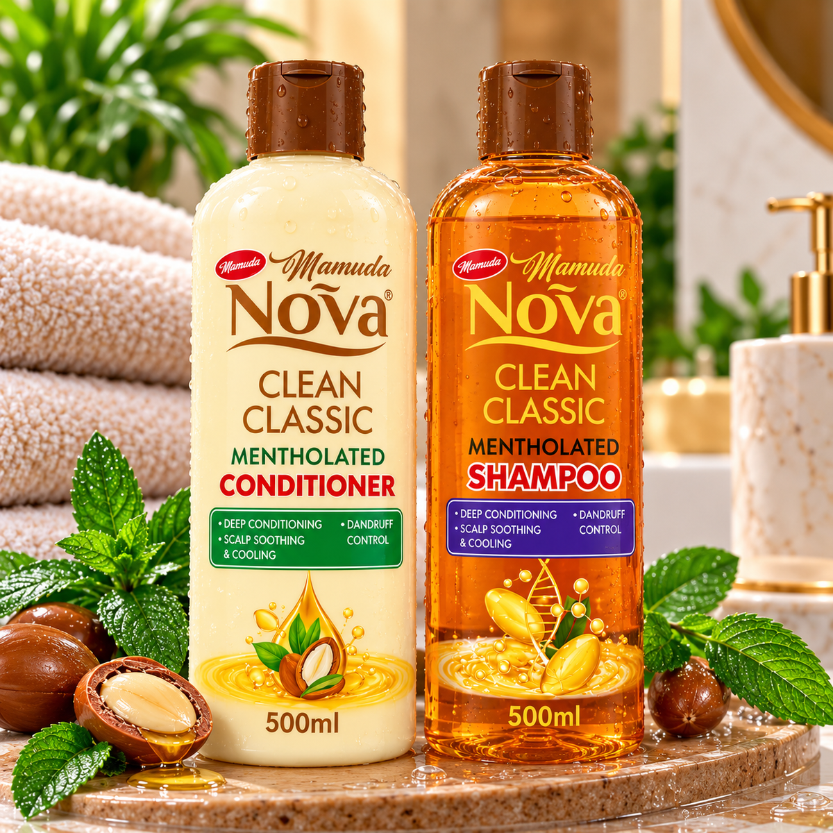 Mamuda Nova Clean Classic Mentholated Shampoo & Conditioner Set