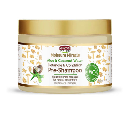 African Pride Moisture Miracle Aloe & Coconut Water Detangle & Condition Pre-Shampoo
