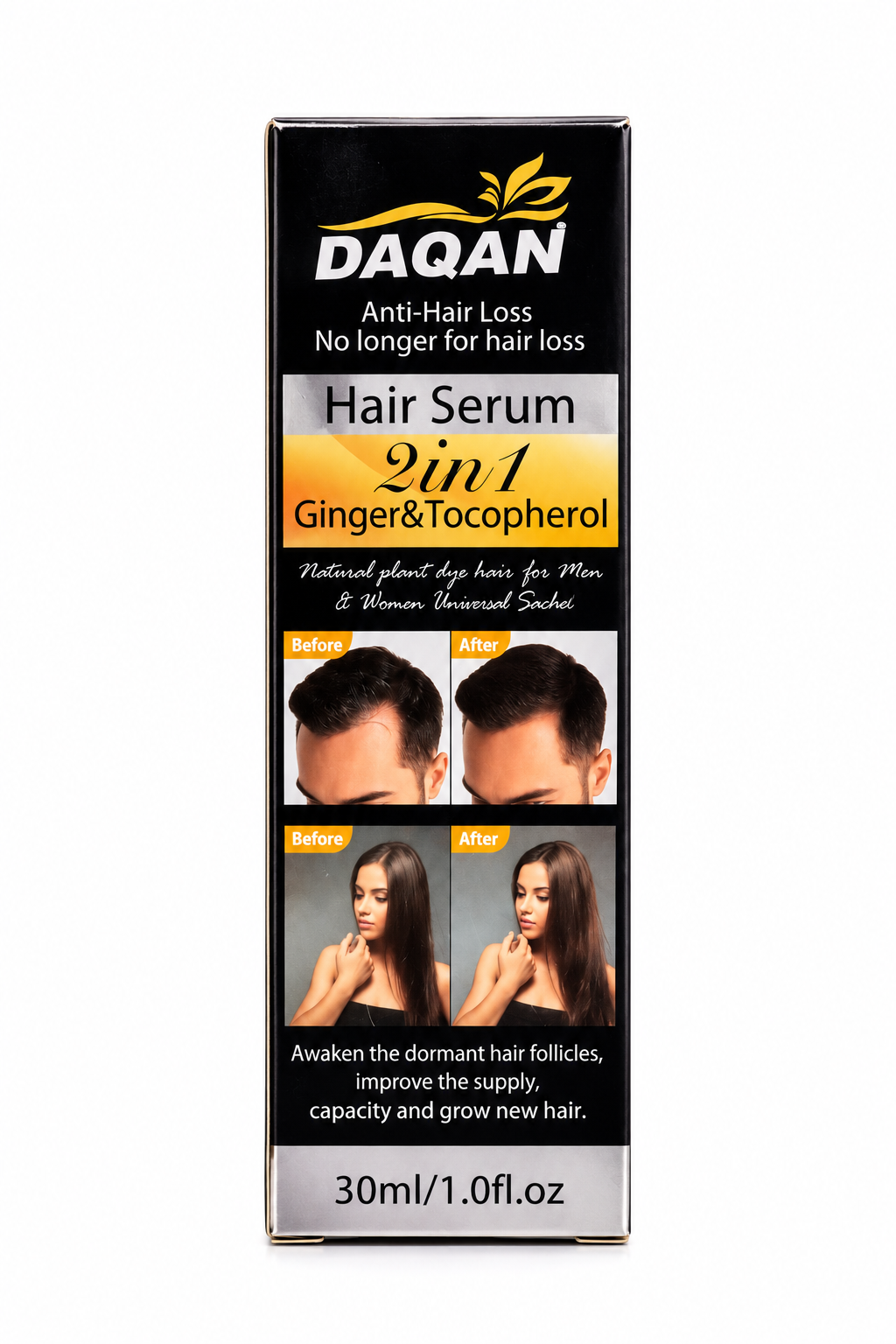 DAQAN Anti Hair Loss Hair Serum 2-in-1 – Ginger & Tocopherol