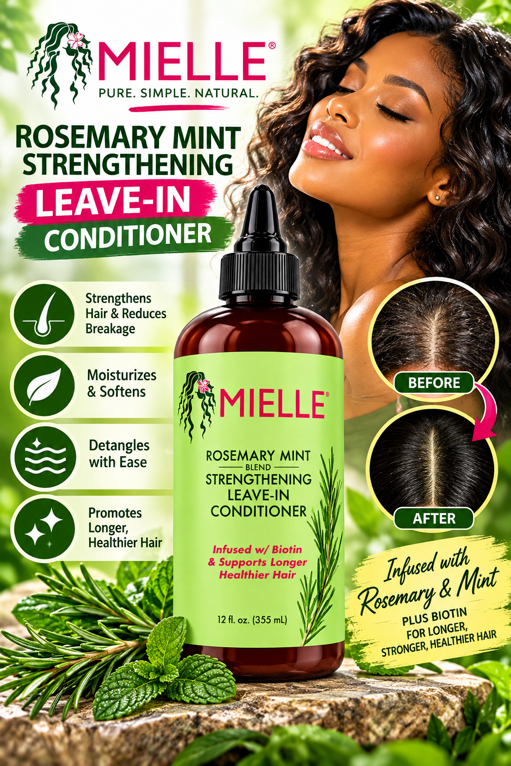 Mielle Organics Rosemary Mint Strengthening Leave-In Conditioner