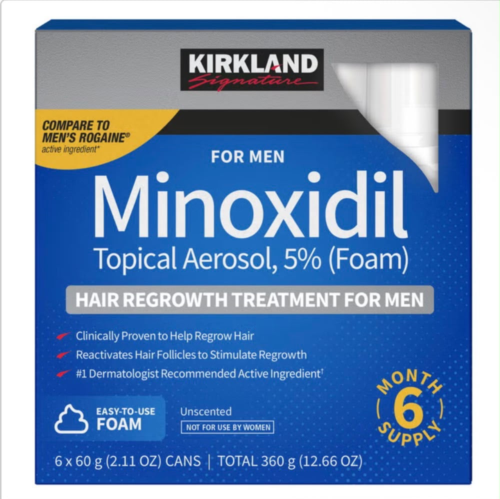 Kirkland Signature Minoxidil 5% Hair Regrowth Treatment – Solution & Foam Options