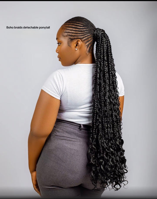 BOHO BRAIDED PONYTAIL