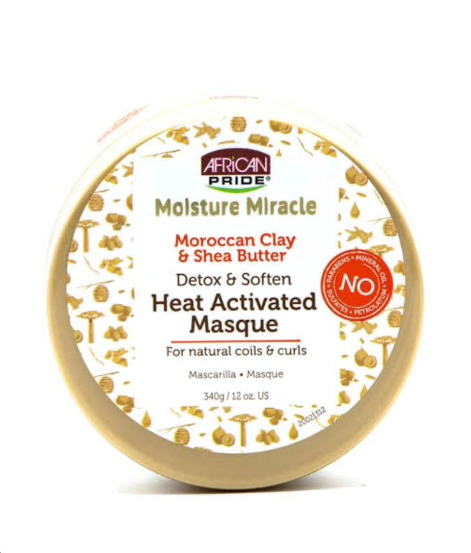 African Pride Moisture Miracle Moroccan Clay & Shea Butter Heat-Activated Masque