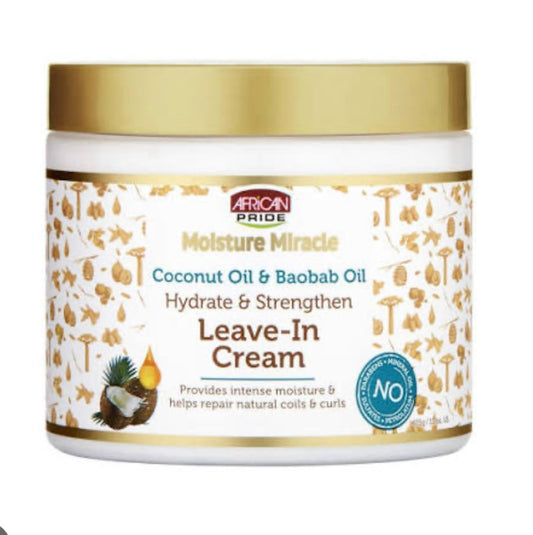 African Pride Moisture Miracle Coconut Oil & Baobab Oil Leave-In Cream